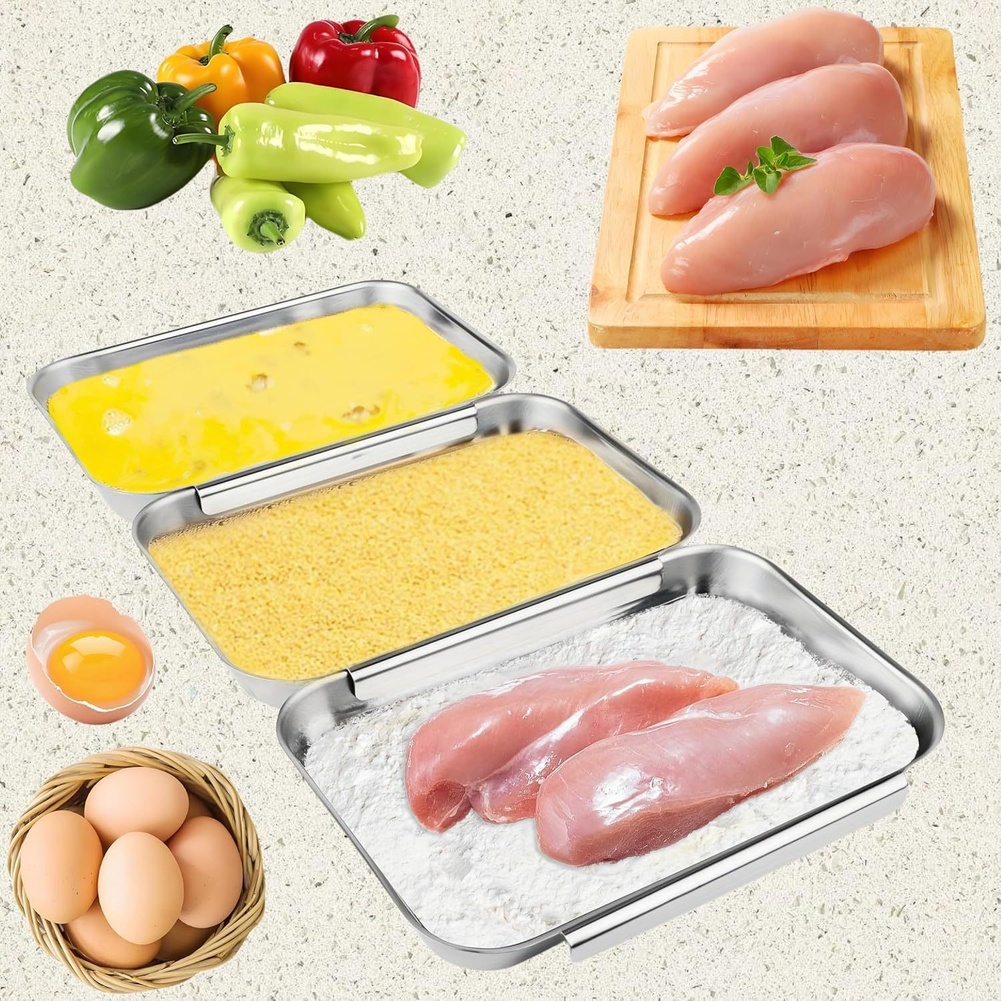 Set di 3 Vassoi Quadrati in Ac - Kitchen Baking Station recensione e prezzo